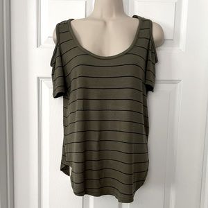 Olive Green Open Shoulder Top